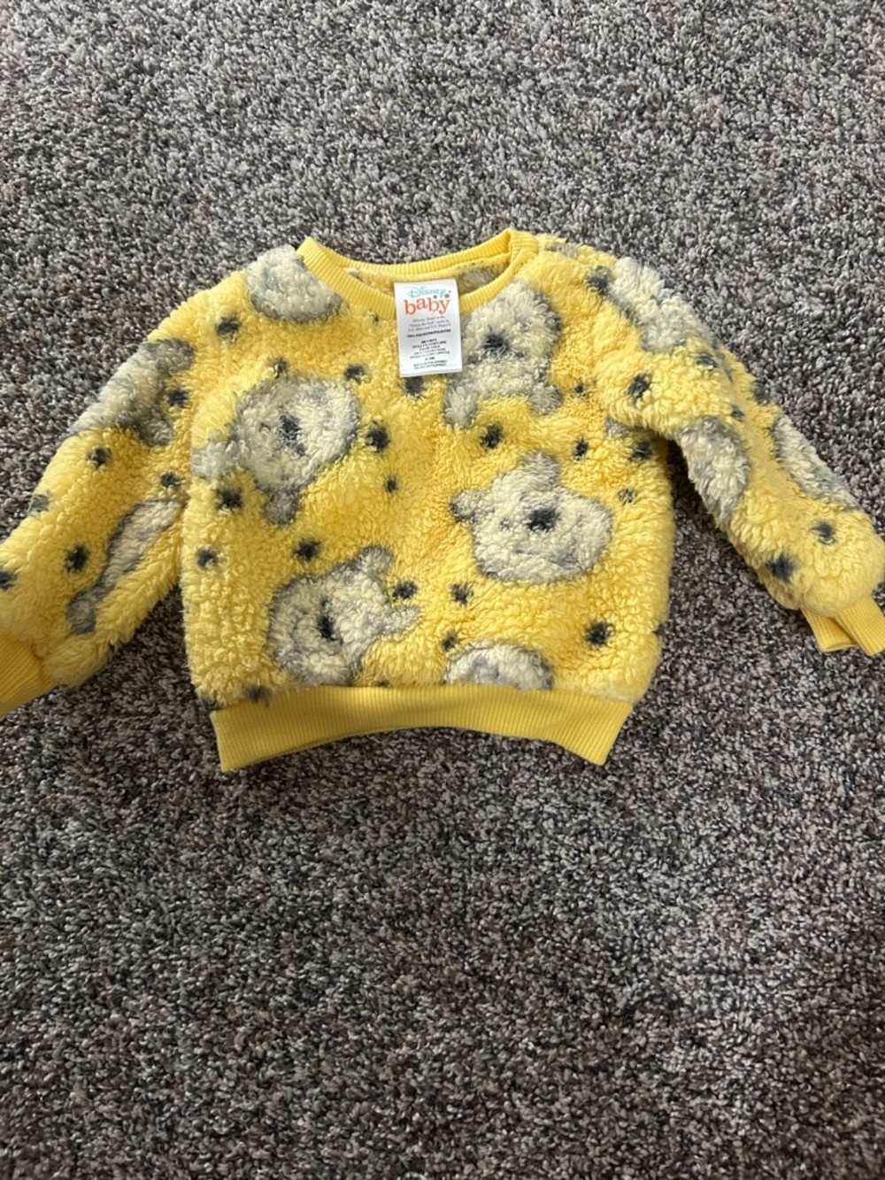 Carter's Yellow Teddy Bear Sherpa Pullover